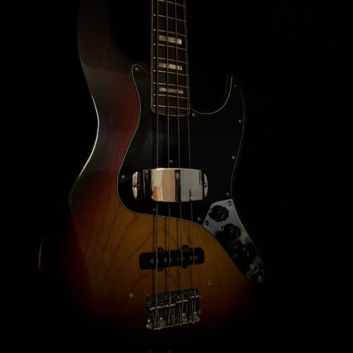 Vintage 1974 Fender Jazz Bass in Black with maple neck and black block inlays
